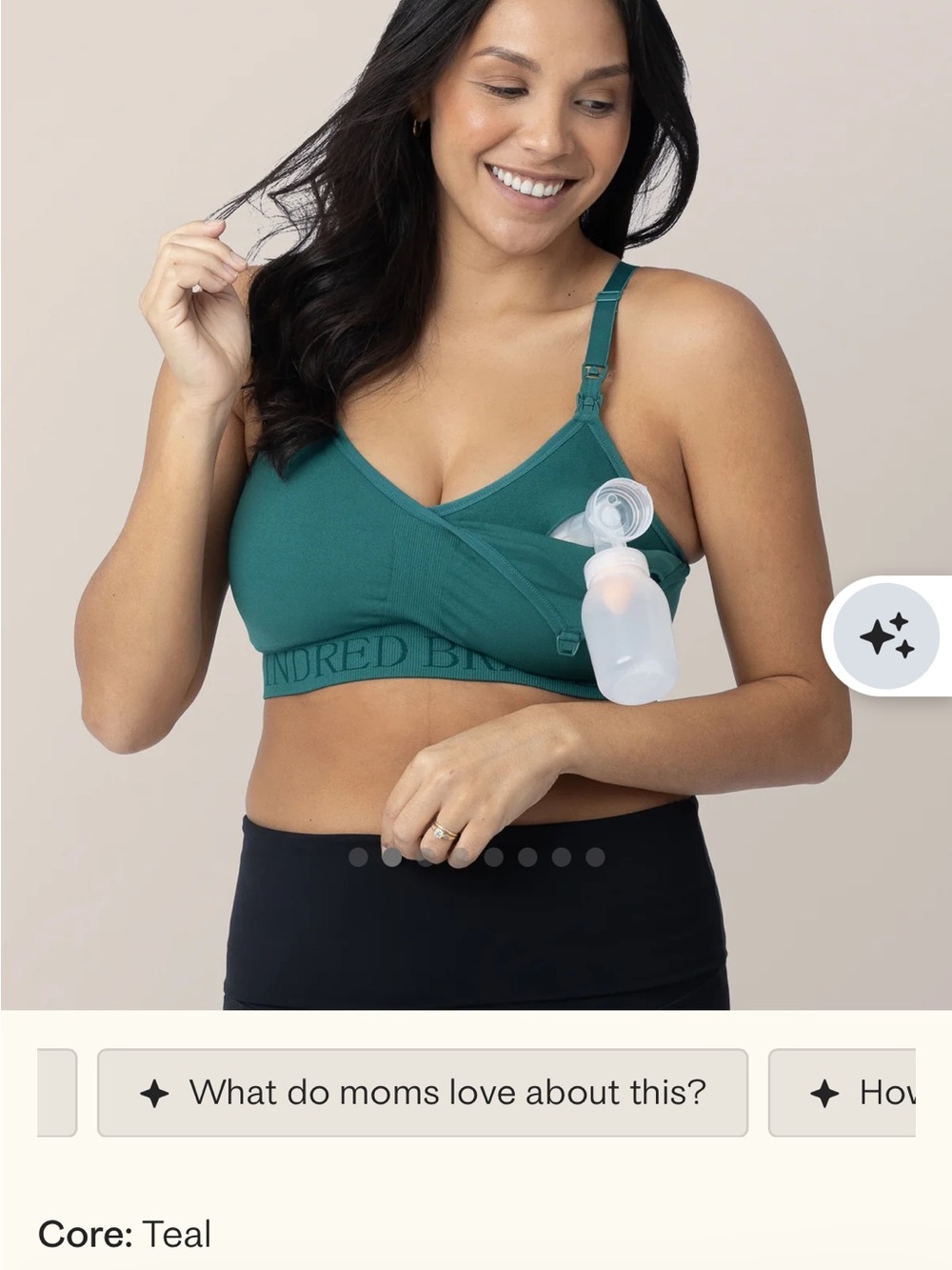 Kindred Bravely Teal Seamless Nursing & Pumping Sports Bra